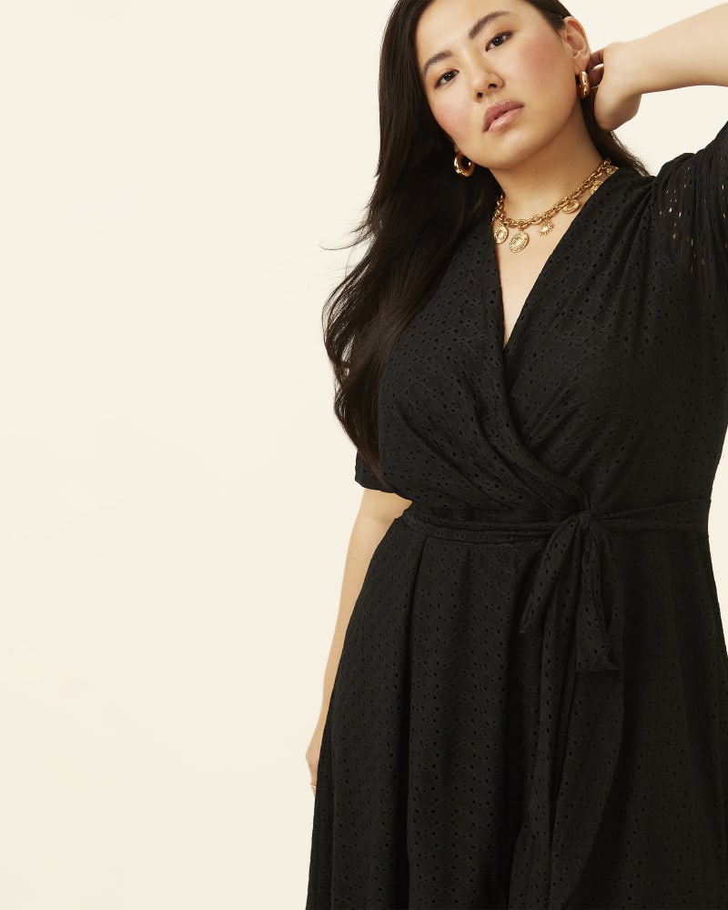 Front of plus size Paulina Embroidered Faux-Wrap Dress by Adorned | Dia&Co | dia_product_style_image_id:192850